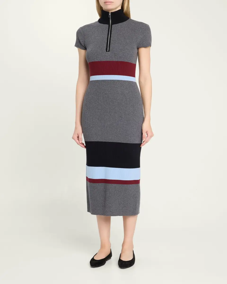 Toccin Dasha Striped Turtleneck Knit Midi Dress | Thumbnail 4 Toccin Dasha Striped Turtleneck Knit Midi Dress | Thumbnail 4