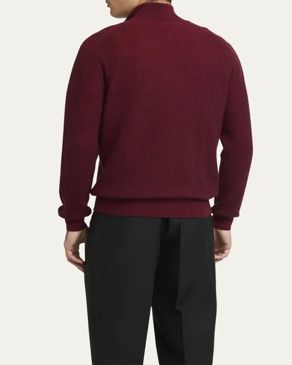 Brioni Men's Cashmere Quarter-Zip Sweater | Thumbnail 3