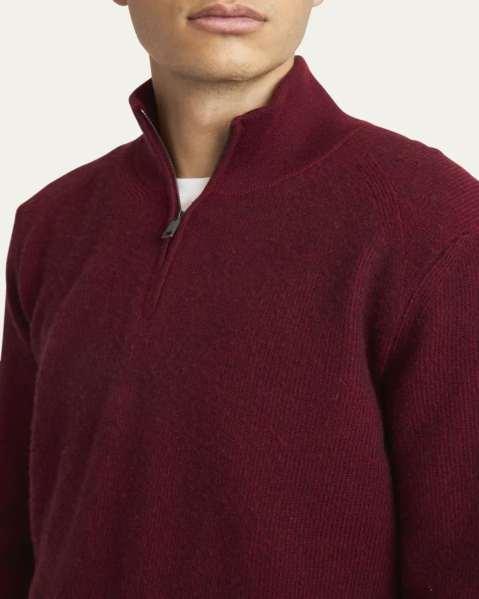 Brioni Men's Cashmere Quarter-Zip Sweater | Thumbnail 5