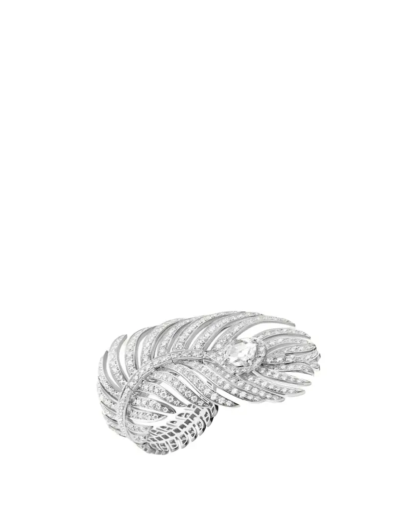 Boucheron Plume de Paon 18K White Gold Diamond Large Ring | Image 1 Boucheron Plume de Paon 18K White Gold Diamond Large Ring | Image 1
