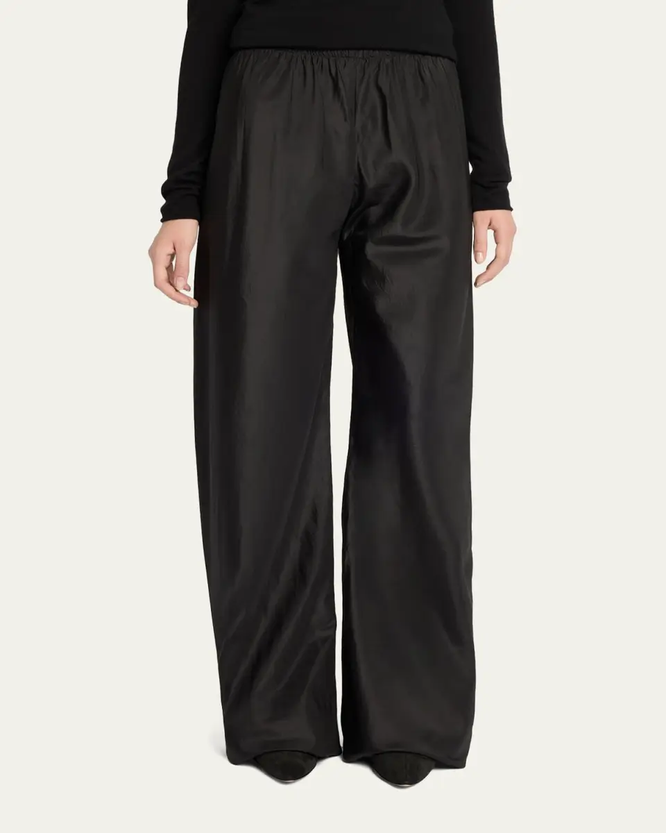 The Row Gala Silk Taffeta Wide-Leg Pull-On Pants | Thumbnail 4 The Row Gala Silk Taffeta Wide-Leg Pull-On Pants | Thumbnail 4