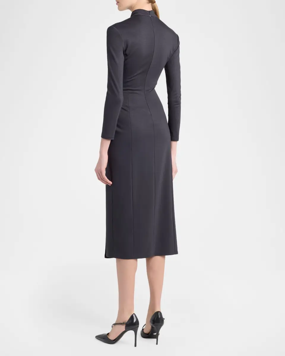 Giorgio Armani Keyhole-Cutout Twisted Midi Dress | Thumbnail 3 Giorgio Armani Keyhole-Cutout Twisted Midi Dress | Thumbnail 3