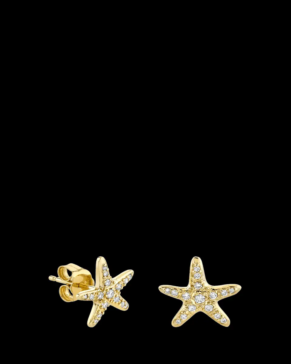 Sydney Evan 14K Yellow Gold & 0.17 TCW Diamond Starfish Stud Earrings | Thumbnail 2
