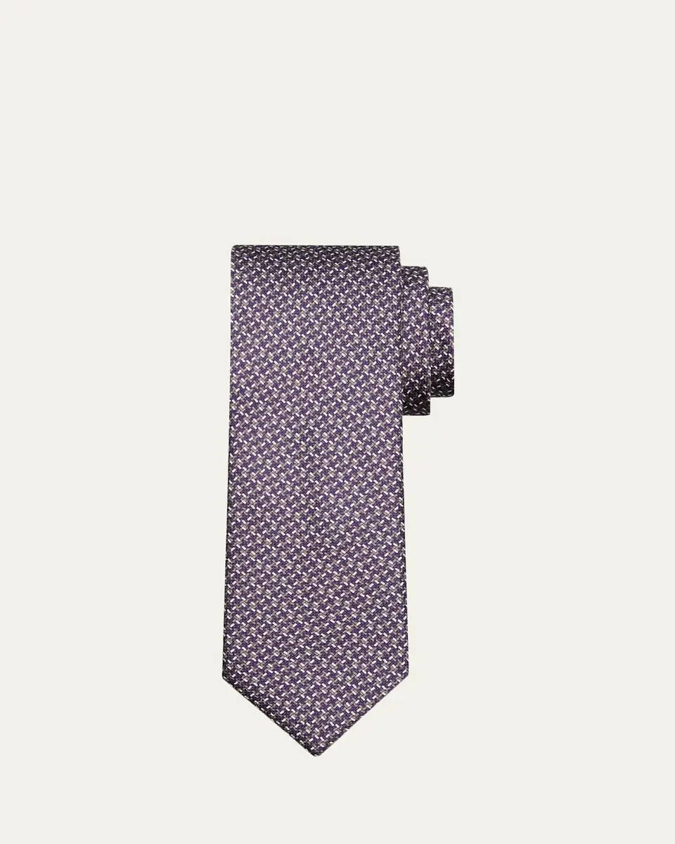 Brioni Men's Micro Print Silk Tie | Thumbnail 3 Brioni Men's Micro Print Silk Tie | Thumbnail 3