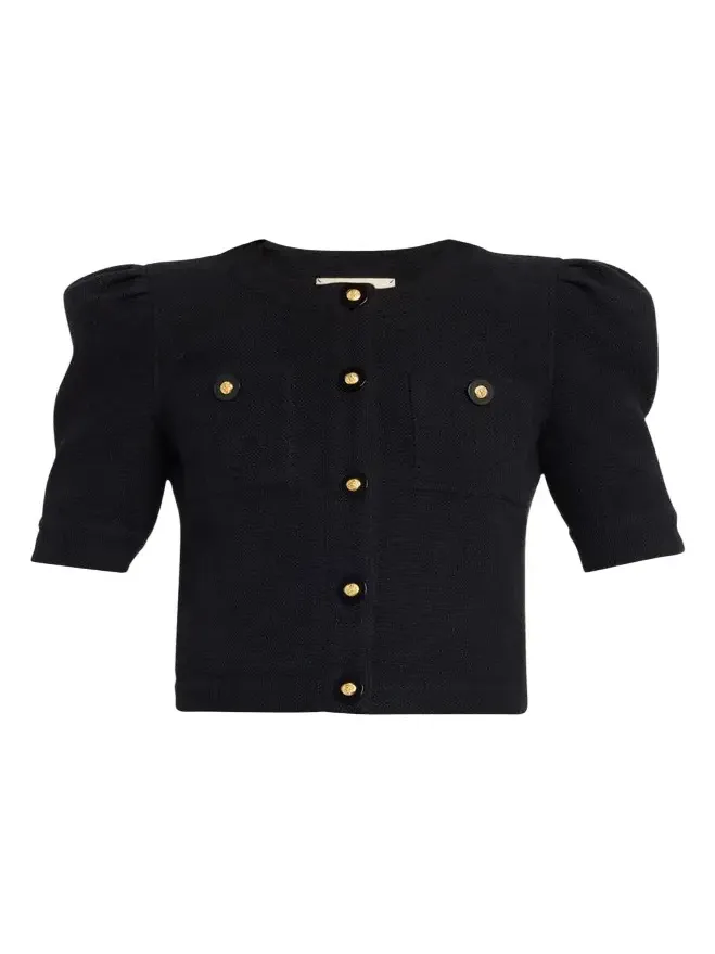 Allegra Tweed Short-Sleeve Top