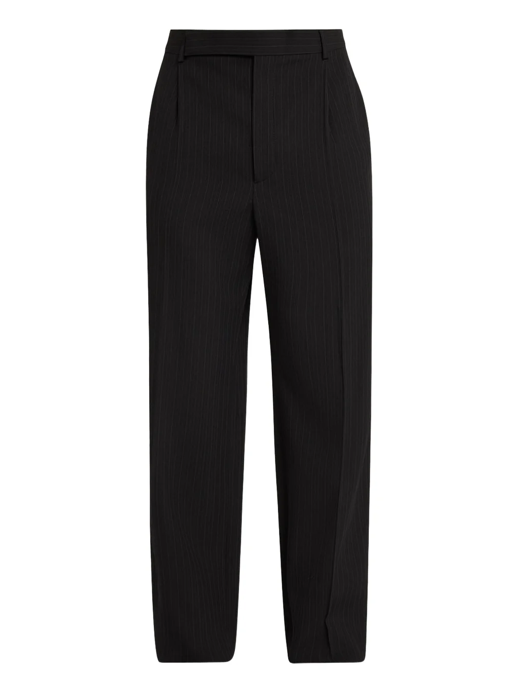 Men's Wool Stripe Pleated Wide-Leg Trousers Men's Wool Stripe Pleated Wide-Leg Trousers