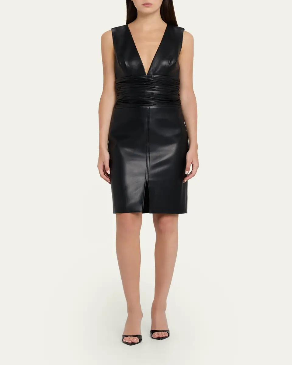 Toccin Dash Plunging Ruched Bodycon Mini Dress | Thumbnail 2 Toccin Dash Plunging Ruched Bodycon Mini Dress | Thumbnail 2