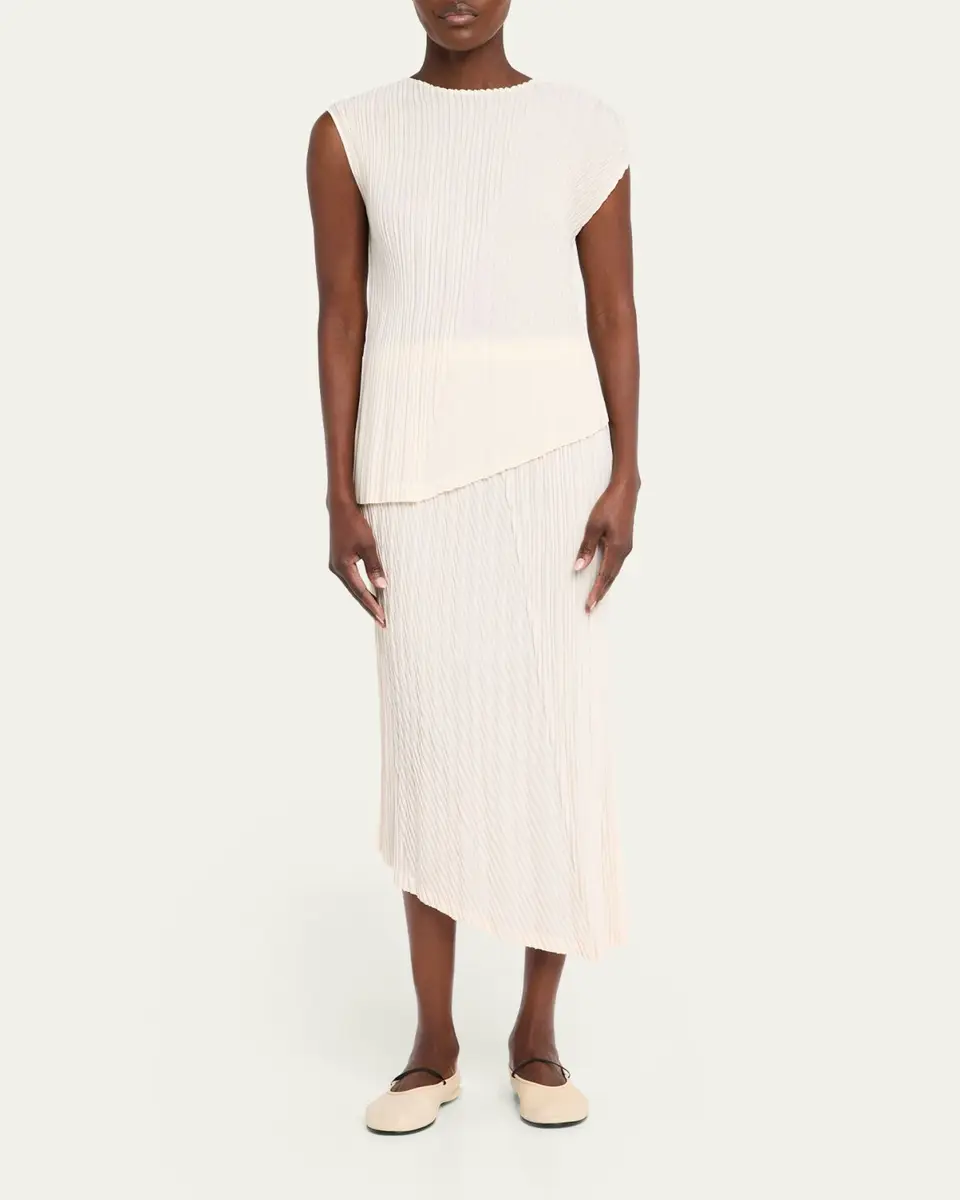 Issey Miyake Unfurling Pleats Sleeveless Asymmetric Top | Thumbnail 2