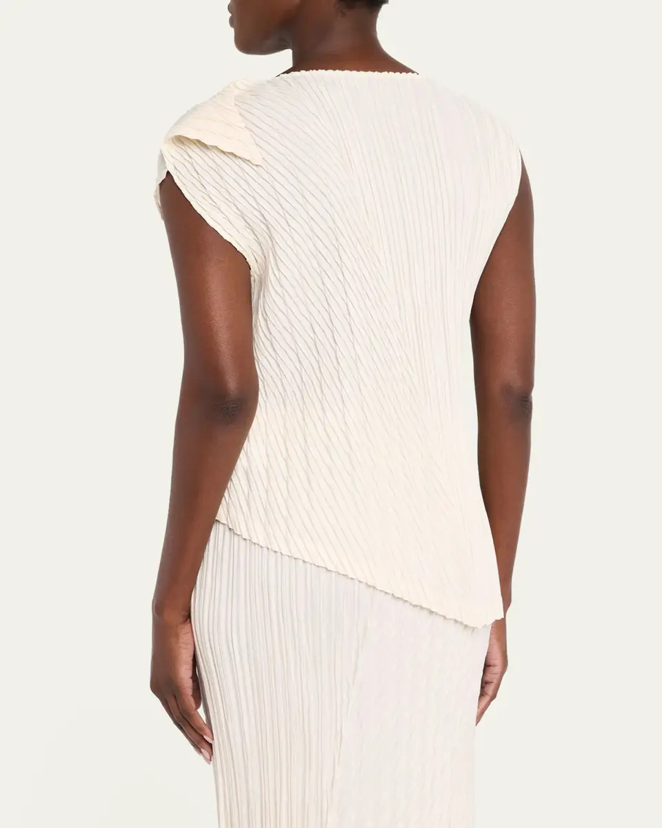 Issey Miyake Unfurling Pleats Sleeveless Asymmetric Top | Thumbnail 3