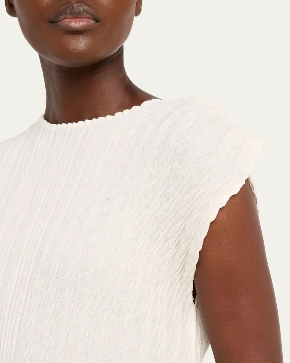Issey Miyake Unfurling Pleats Sleeveless Asymmetric Top | Thumbnail 5