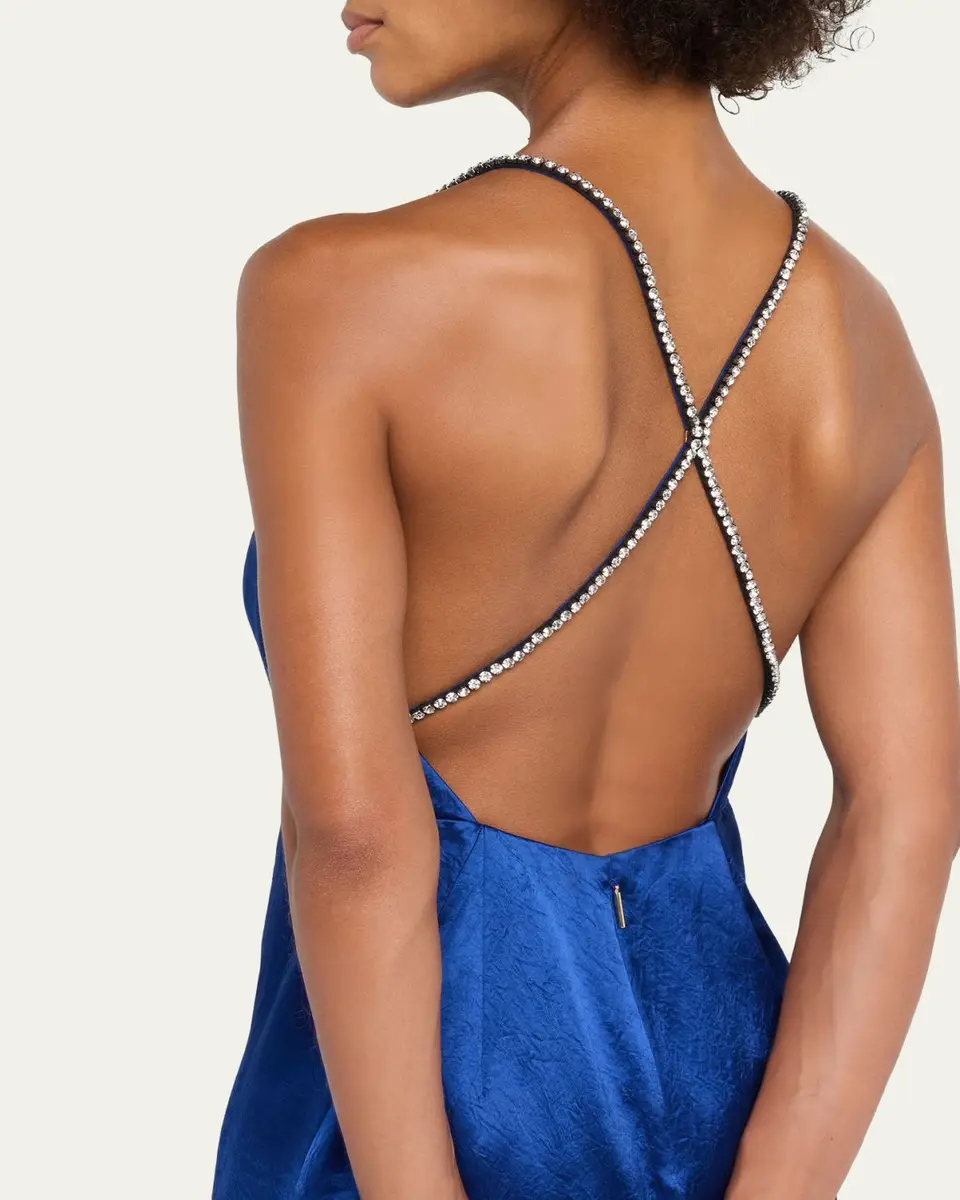 Jason Wu Collection Crystal Strappy Backless Satin Apron Gown | Thumbnail 5 Jason Wu Collection Crystal Strappy Backless Satin Apron Gown | Thumbnail 5