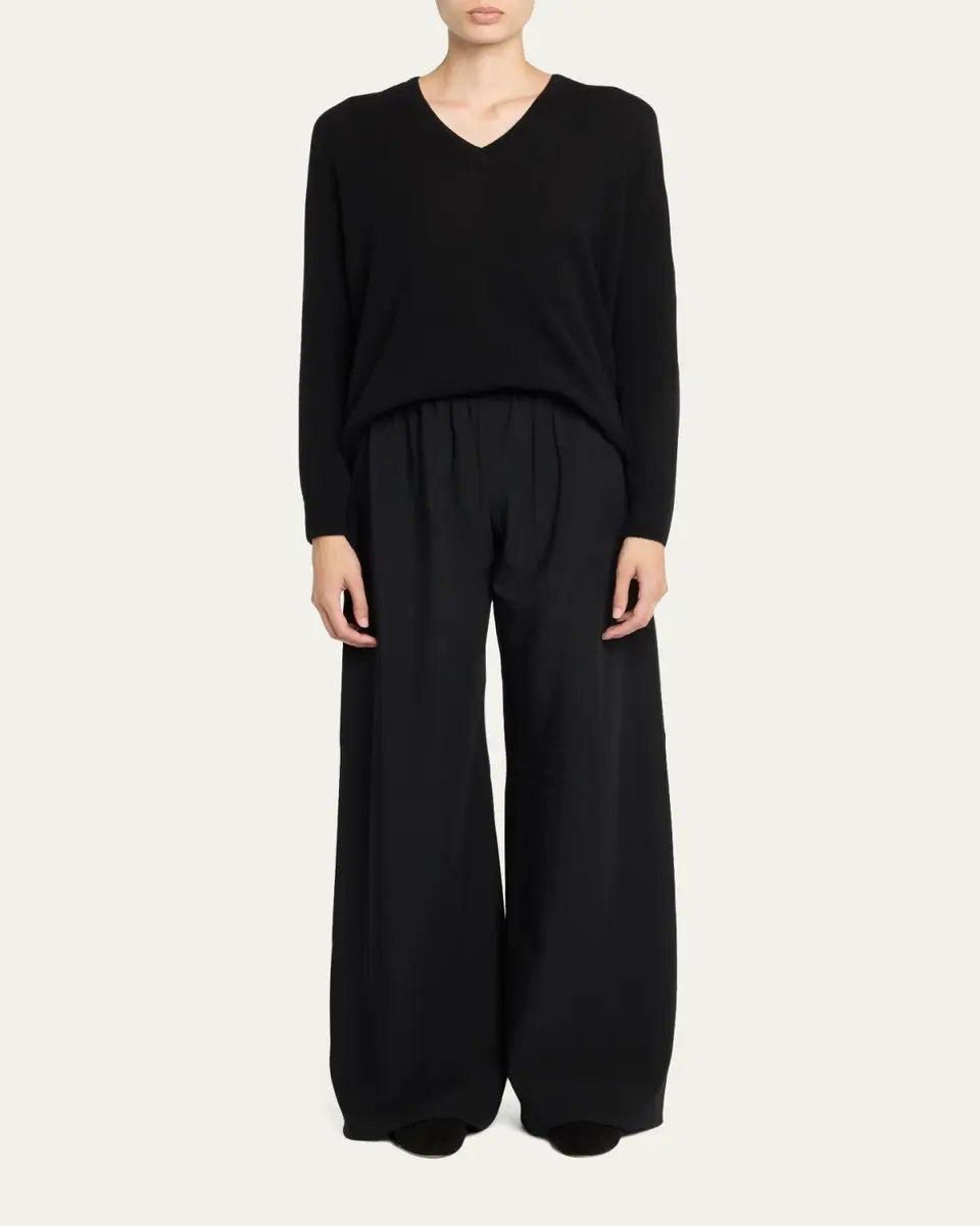 The Row Gala Wool Wide-Leg Pull-On Pants | Thumbnail 2 The Row Gala Wool Wide-Leg Pull-On Pants | Thumbnail 2