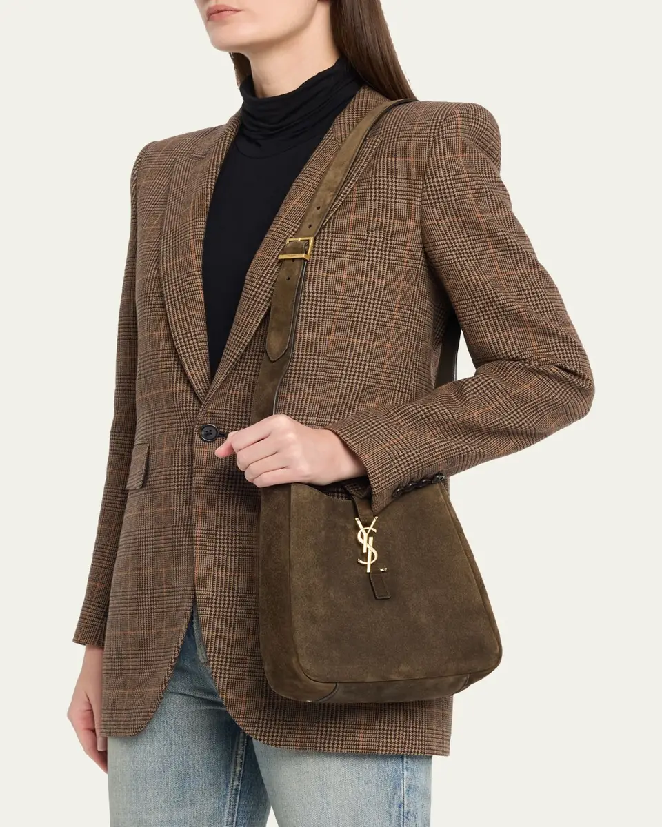 Saint Laurent Niki Small East-West Chevron Suede Shopping Bag | Thumbnail 2 Saint Laurent Niki Small East-West Chevron Suede Shopping Bag | Thumbnail 2