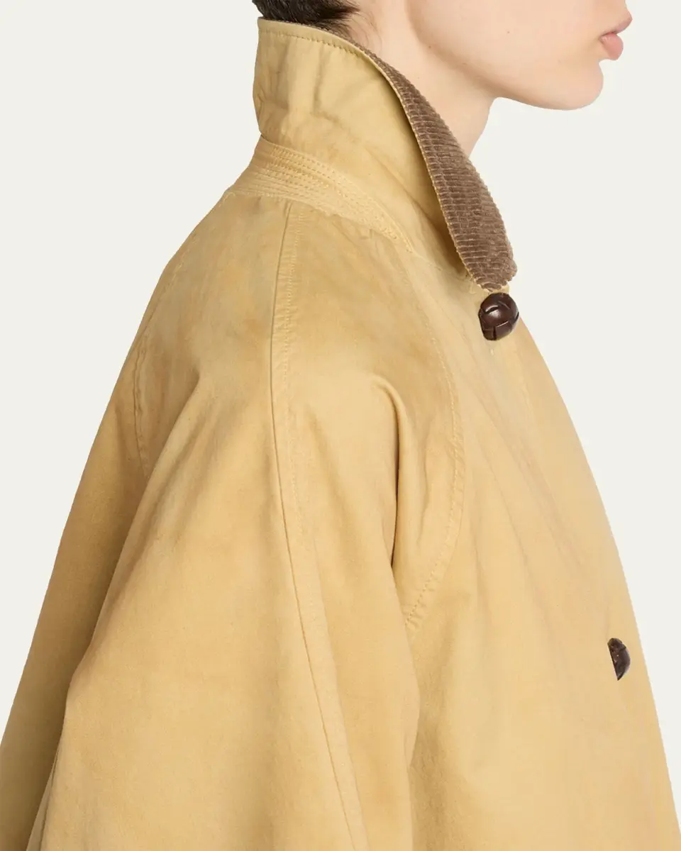 The Row Ina Corduroy Collar Single-Breasted Car Coat | Thumbnail 5 The Row Ina Corduroy Collar Single-Breasted Car Coat | Thumbnail 5