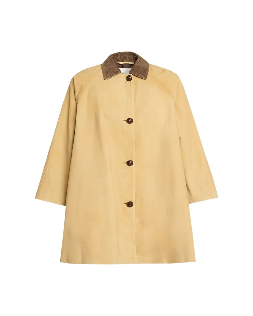 Ina Corduroy Collar Single-Breasted Car Coat Ina Corduroy Collar Single-Breasted Car Coat