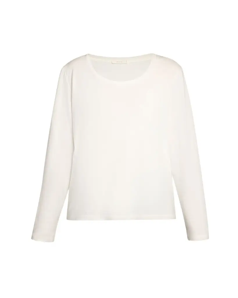 The Row Kalto Scoop-Neck Cotton Jersey Long-Sleeve T-Shirt | Image 1 The Row Kalto Scoop-Neck Cotton Jersey Long-Sleeve T-Shirt | Image 1