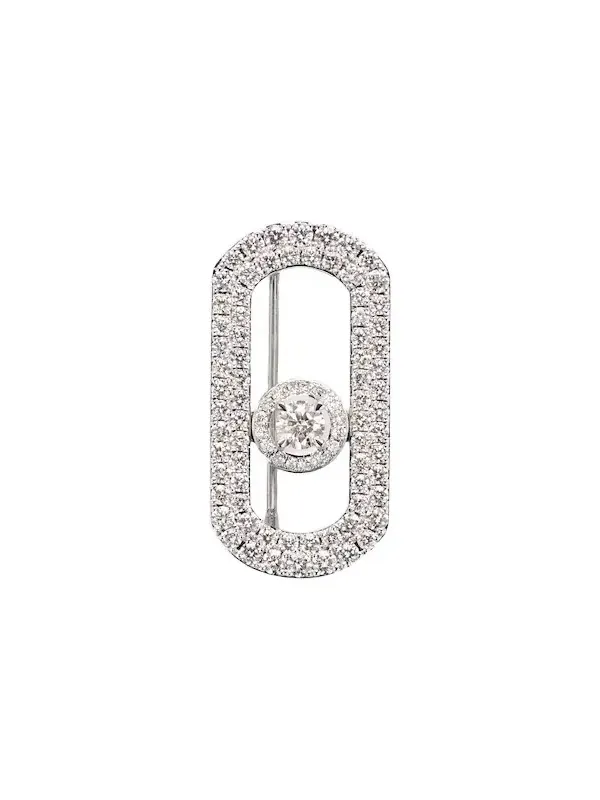 So Move 18kt white gold brooch with diamonds So Move 18kt white gold brooch with diamonds