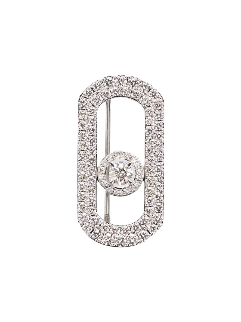 Messika So Move 18kt white gold brooch with diamonds