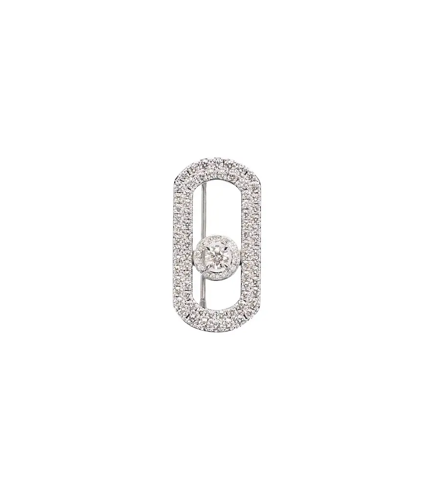 Messika So Move 18kt white gold brooch with diamonds | Image 1 Messika So Move 18kt white gold brooch with diamonds | Image 1