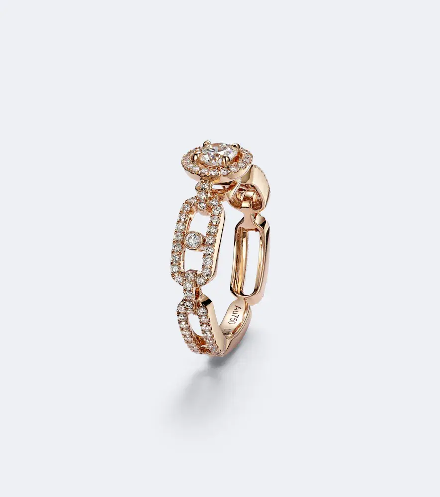 Messika Move Link 18kt rose gold ring with diamonds | Thumbnail 2 Messika Move Link 18kt rose gold ring with diamonds | Thumbnail 2