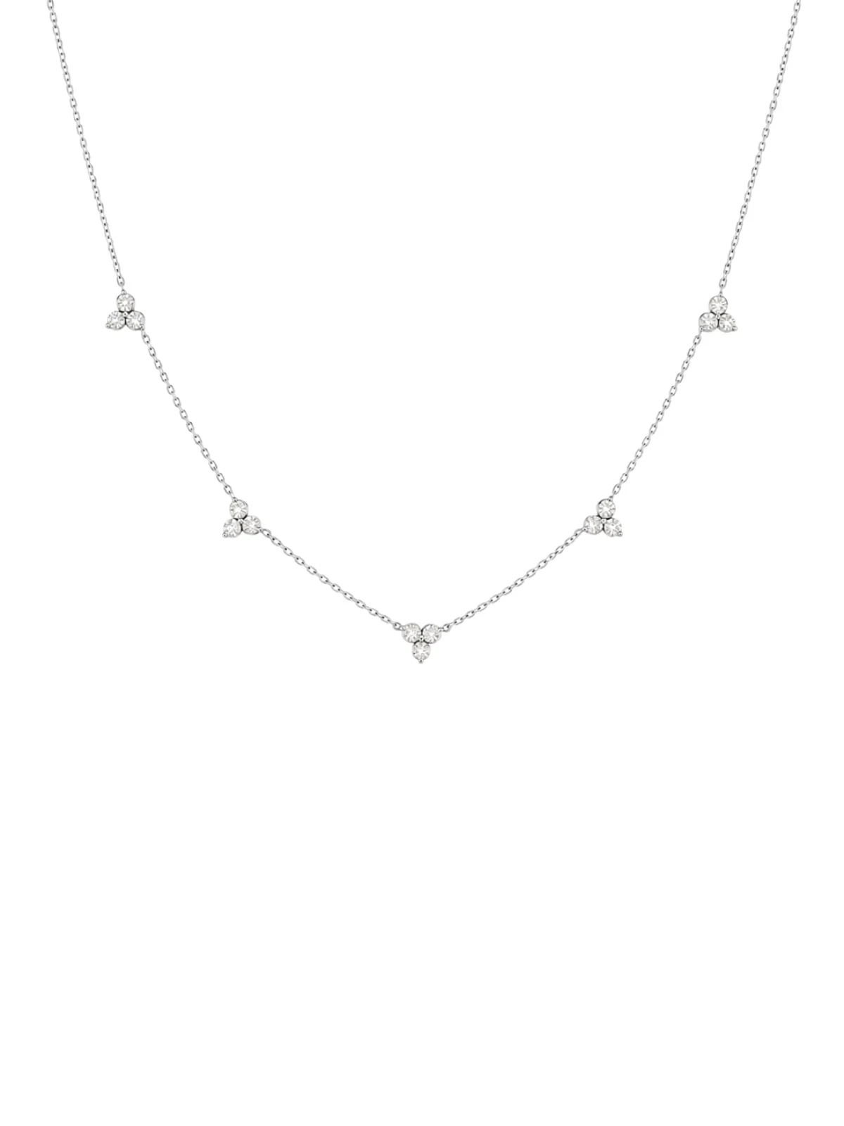 0.46ct Diamond 18K Gold Triple Stationed Necklace 0.46ct Diamond 18K Gold Triple Stationed Necklace