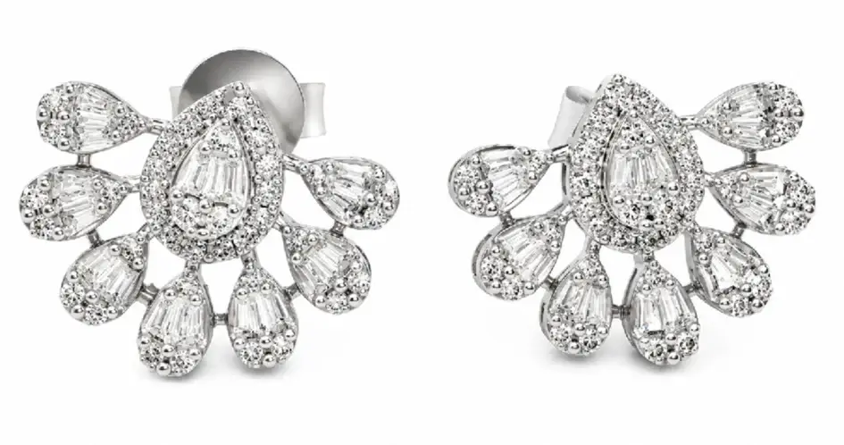 Wish Fine Jewelry 0.60ct Diamond 18K Gold Leaf Illusion Earrings | Image 1 Wish Fine Jewelry 0.60ct Diamond 18K Gold Leaf Illusion Earrings | Image 1