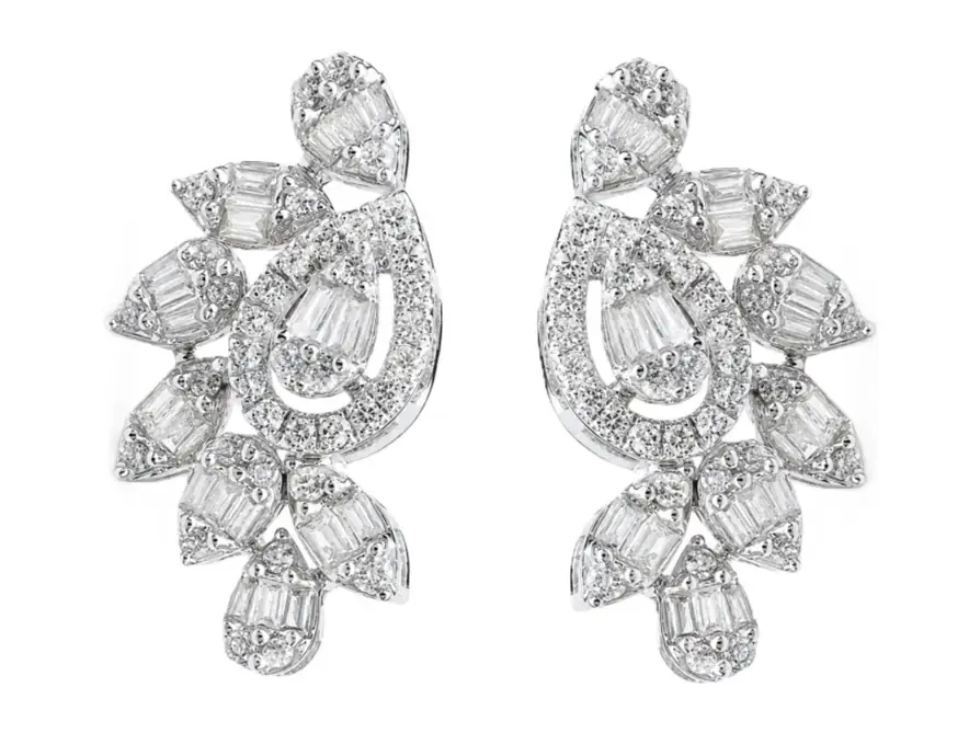 Wish Fine Jewelry 0.60ct Diamond 18K Gold Leaf Illusion Earrings | Image 1 Wish Fine Jewelry 0.60ct Diamond 18K Gold Leaf Illusion Earrings | Image 1