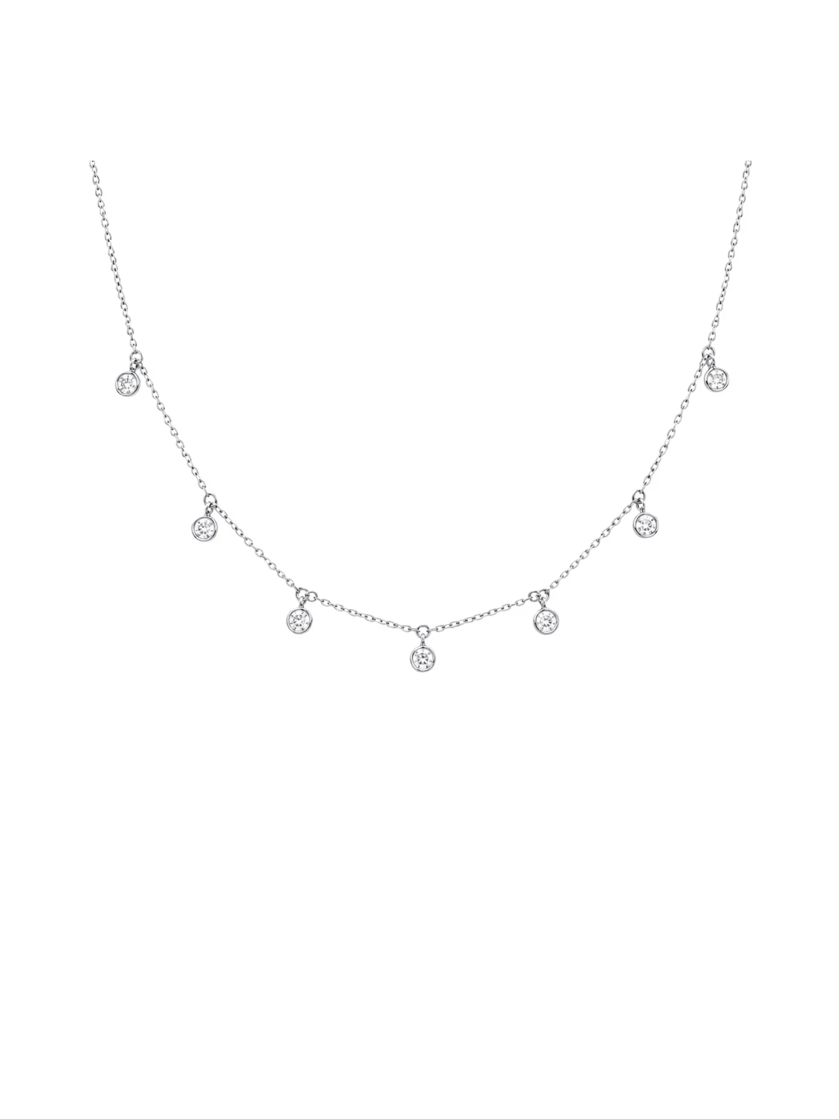 0.72ct Diamond 18K Gold Bezel Drop Stationed Necklace 0.72ct Diamond 18K Gold Bezel Drop Stationed Necklace