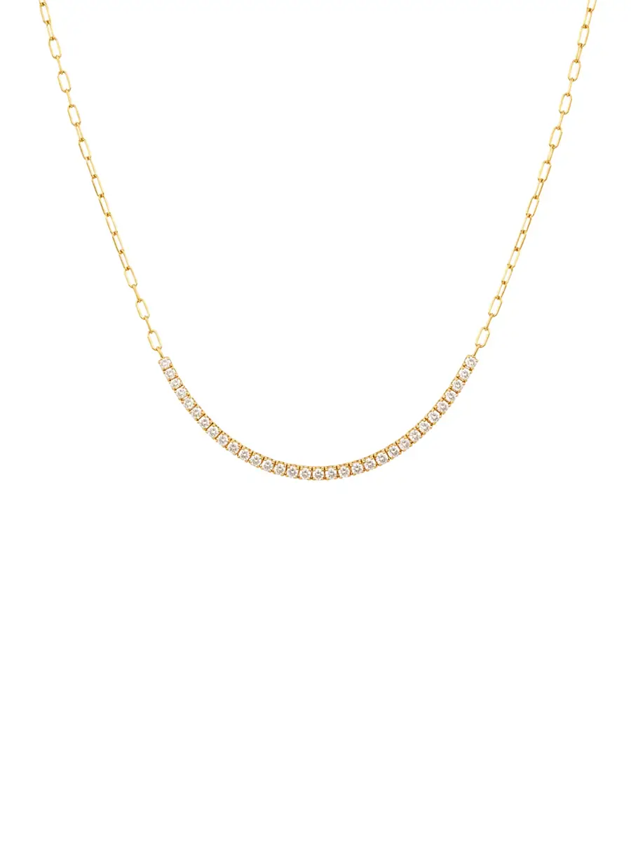 Wish Fine Jewelry 1.00ct Diamond 18K Gold Quarter Tennis Necklace | Image 1 Wish Fine Jewelry 1.00ct Diamond 18K Gold Quarter Tennis Necklace | Image 1