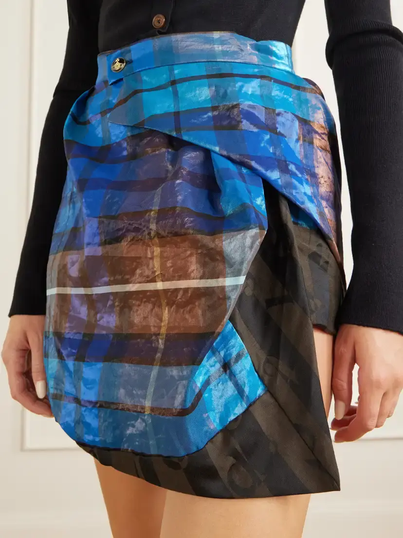Vivienne Westwood Zora Asymmetric Pleated Checked Twill Mini Skirt | Thumbnail 5