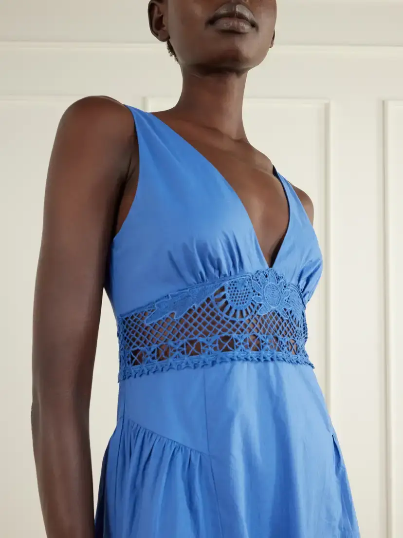 Posse Veda Broderie Anglaise Organic Cotton Poplin Midi Dress | Thumbnail 4 Posse Veda Broderie Anglaise Organic Cotton Poplin Midi Dress | Thumbnail 4
