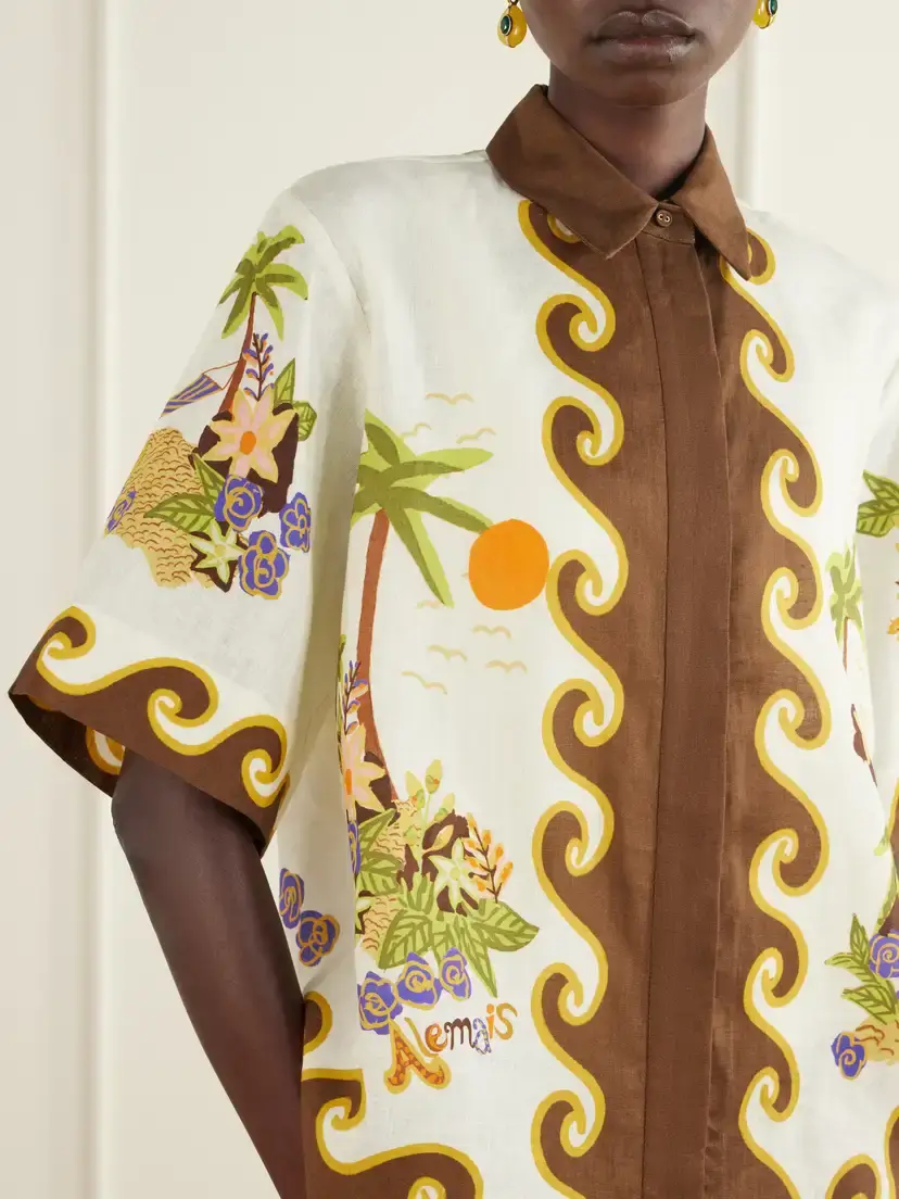 ALÉMAIS Island Cove Printed Linen Shirt | Thumbnail 4 ALÉMAIS Island Cove Printed Linen Shirt | Thumbnail 4