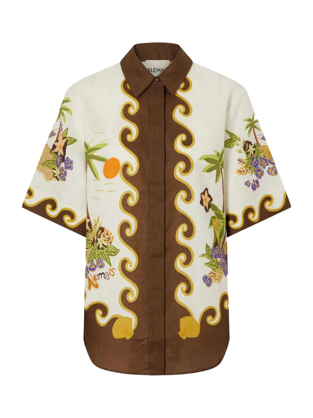 ALÉMAIS Island Cove Printed Linen Shirt