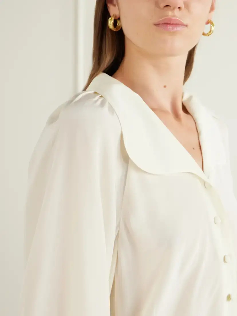 Frame The Gala Silk-crepe De Chine Blouse | Thumbnail 5 Frame The Gala Silk-crepe De Chine Blouse | Thumbnail 5