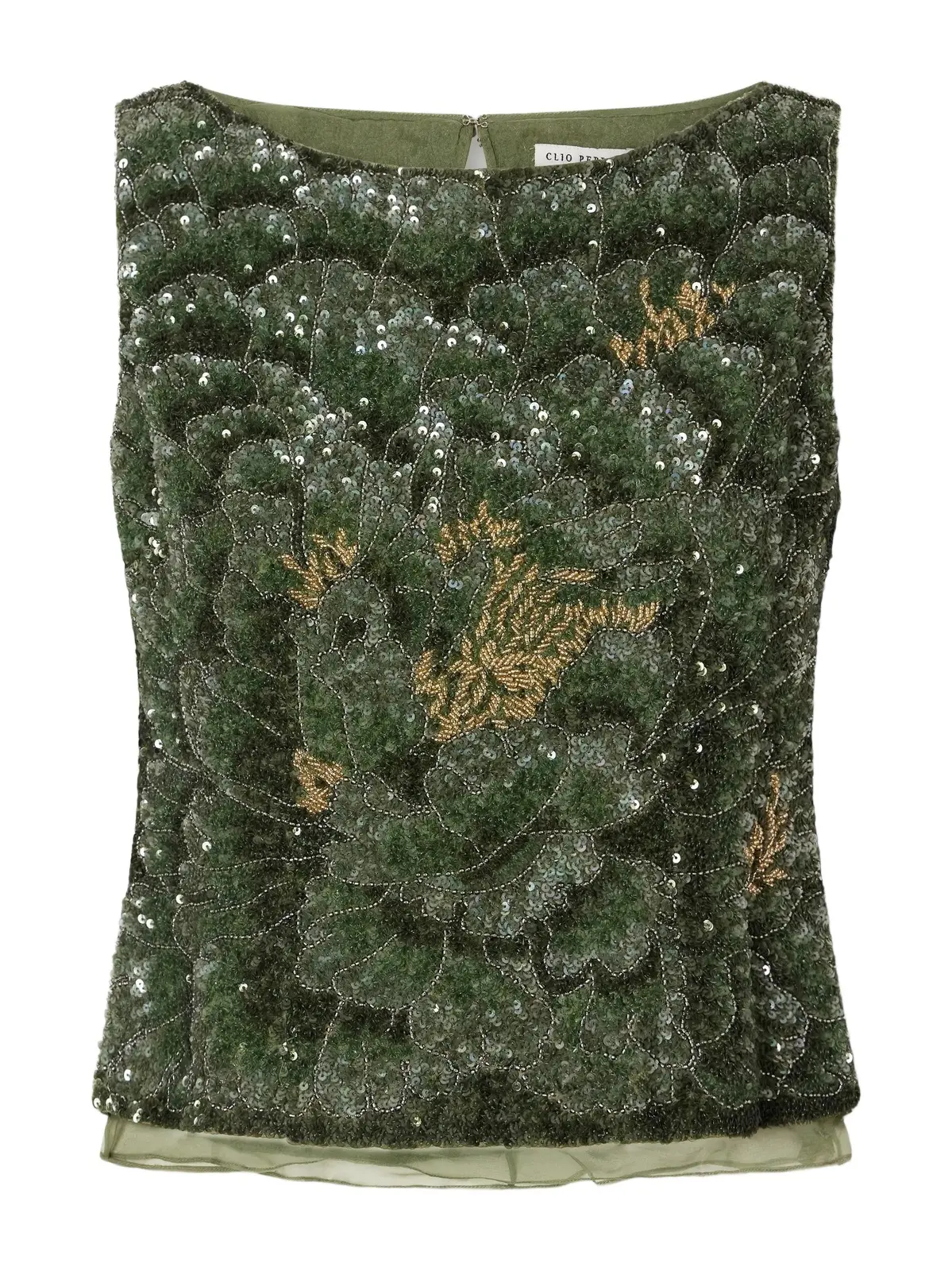 Clio Peppiatt Sequined Crepe Blouse