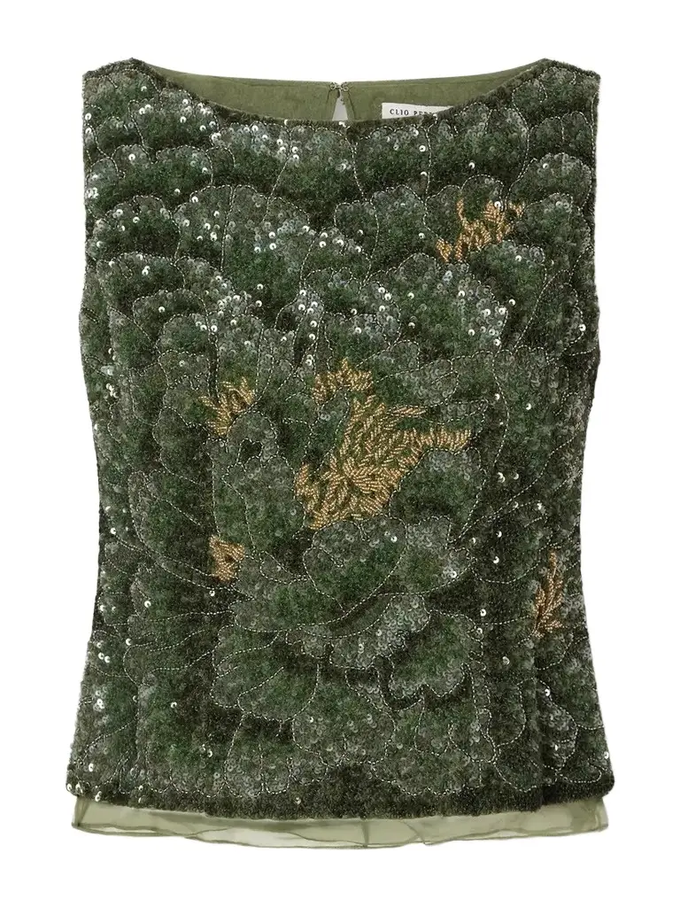 Clio Peppiatt Sequined Crepe Blouse | Image 1 Clio Peppiatt Sequined Crepe Blouse | Image 1