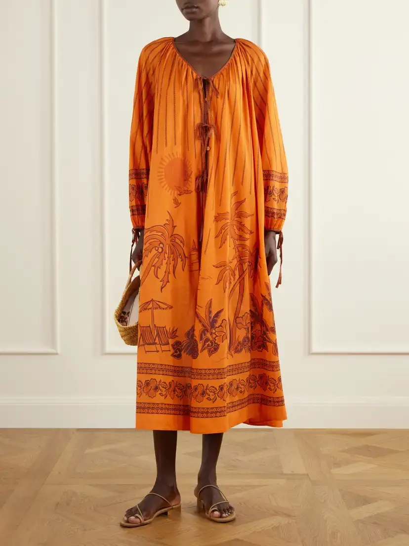ALÉMAIS Boathouse Printed Cotton-voile Midi Dress | Thumbnail 2 ALÉMAIS Boathouse Printed Cotton-voile Midi Dress | Thumbnail 2