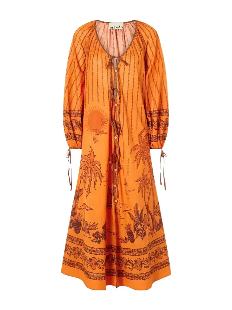 ALÉMAIS Boathouse Printed Cotton-voile Midi Dress | Image 1 ALÉMAIS Boathouse Printed Cotton-voile Midi Dress | Image 1