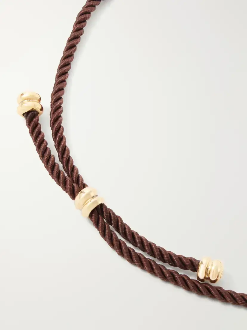 PAOLA SIGHINOLFI Delphine 18-karat Gold-plated Pewter And Cord Necklace | Thumbnail 3 PAOLA SIGHINOLFI Delphine 18-karat Gold-plated Pewter And Cord Necklace | Thumbnail 3