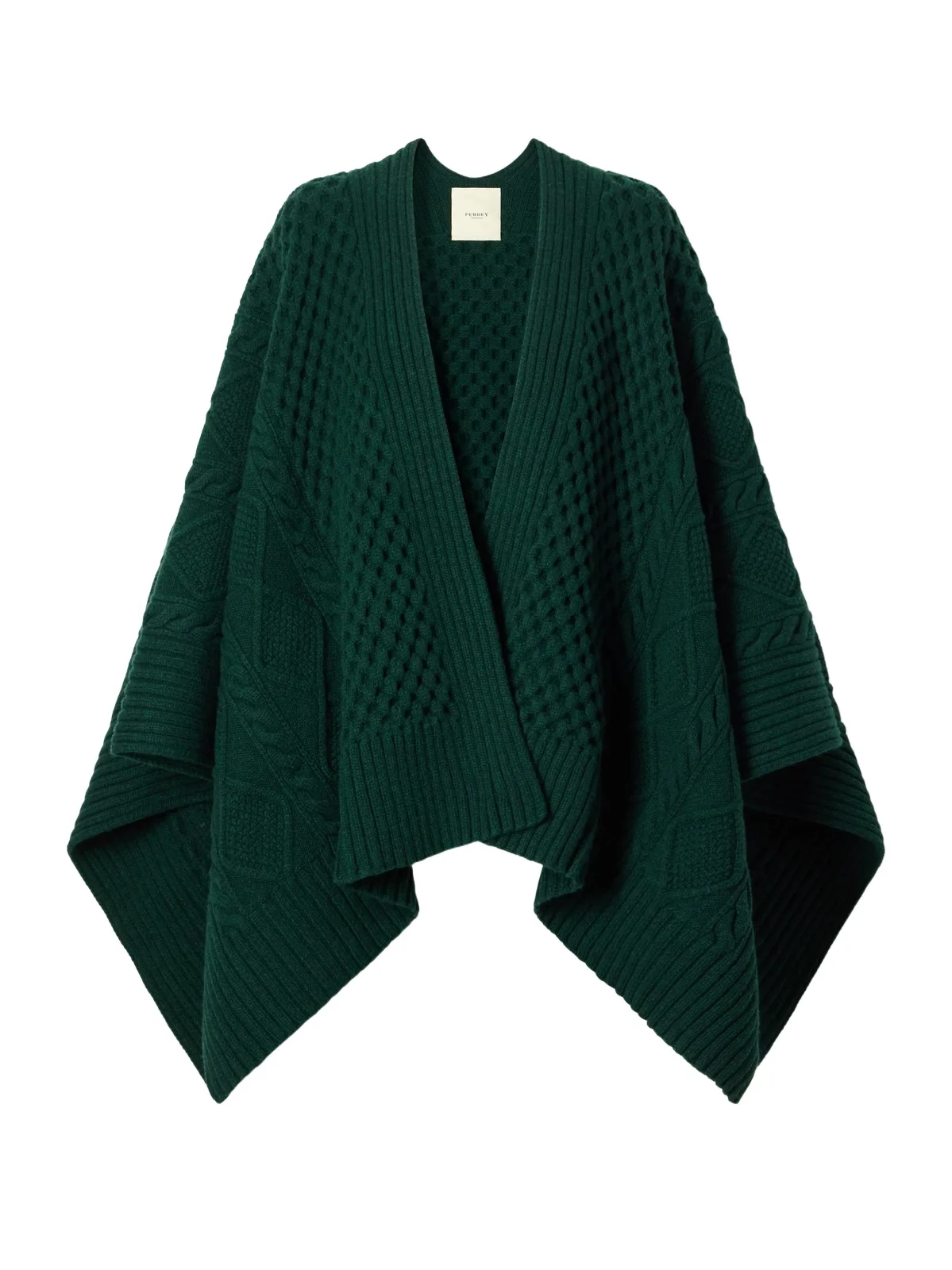 Purdey Lammer Muir Wool And Cashmere-blend Cape - Green
