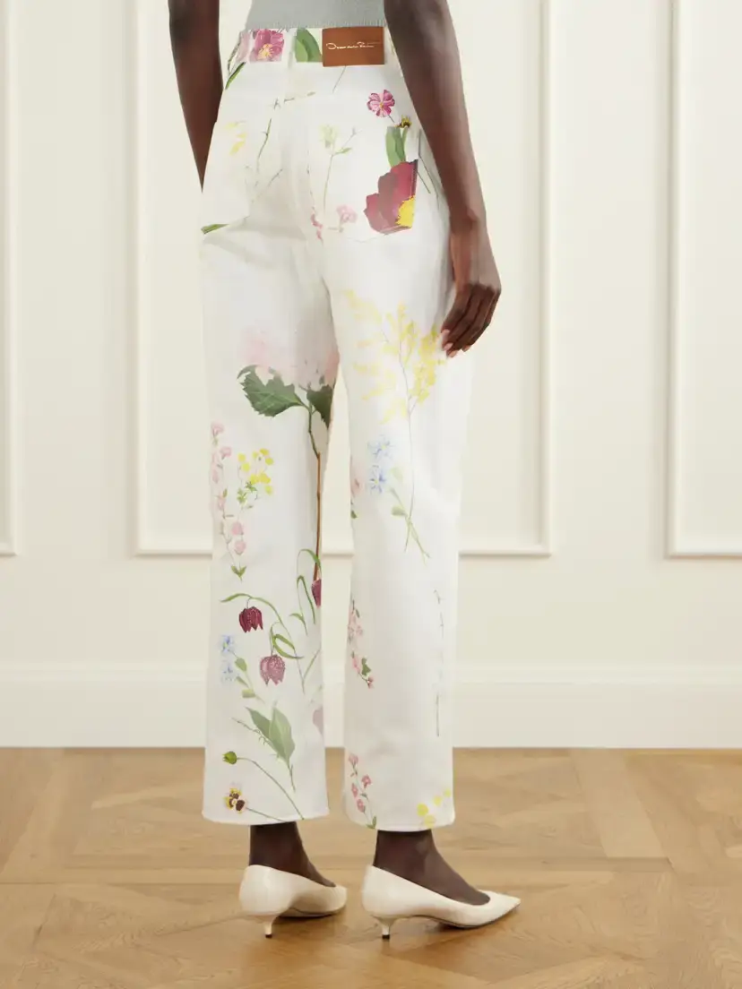 Oscar de la Renta Floral-print High-rise Straight-leg Jeans | Thumbnail 3 Oscar de la Renta Floral-print High-rise Straight-leg Jeans | Thumbnail 3