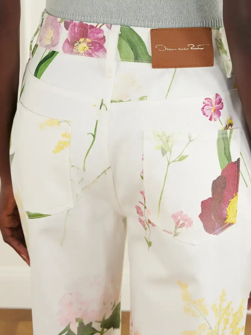 Oscar de la Renta Floral-print High-rise Straight-leg Jeans | Thumbnail 4 Oscar de la Renta Floral-print High-rise Straight-leg Jeans | Thumbnail 4