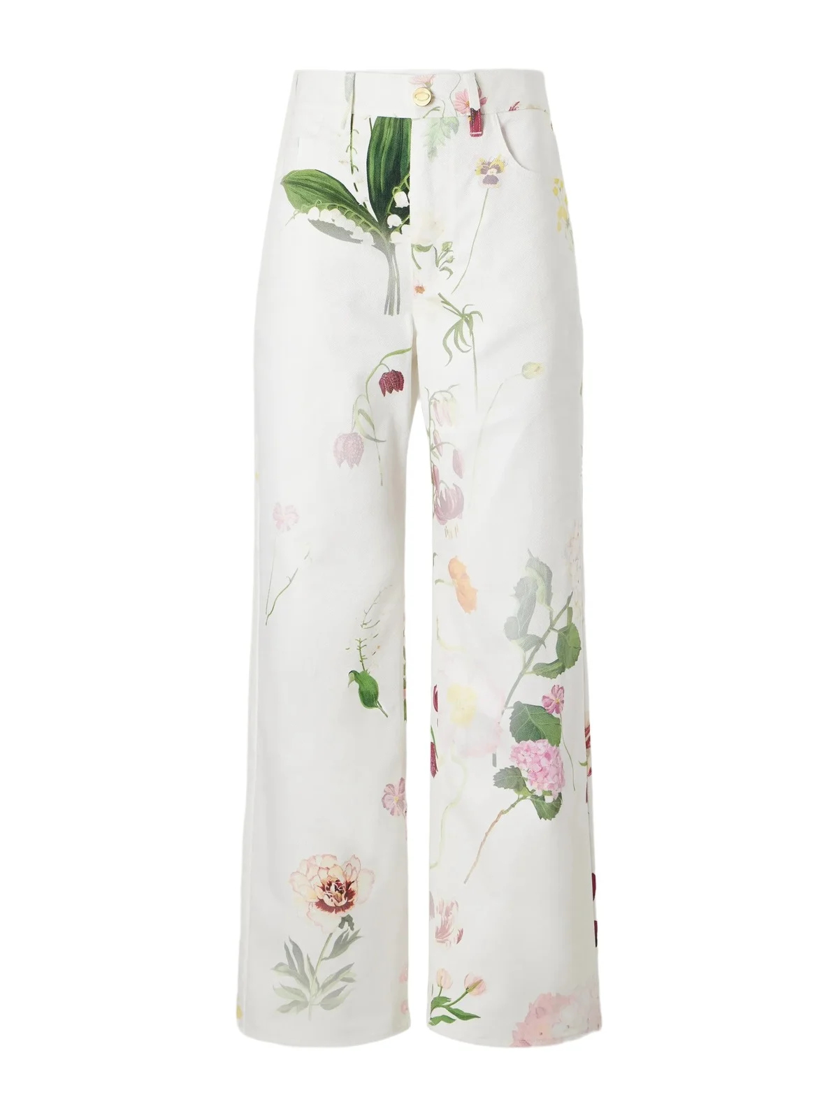 Floral-print High-rise Straight-leg Jeans Floral-print High-rise Straight-leg Jeans
