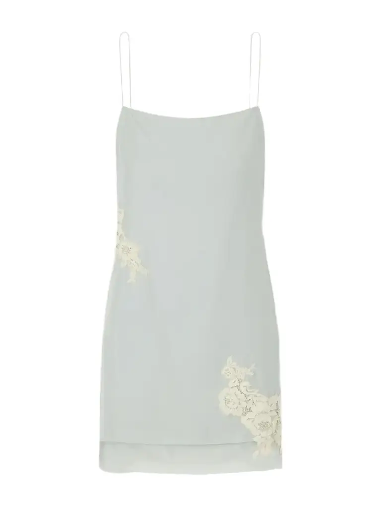 SIR. Noria Lace-trimmed Silk Crepe De Chine Mini Dress | Image 1 SIR. Noria Lace-trimmed Silk Crepe De Chine Mini Dress | Image 1