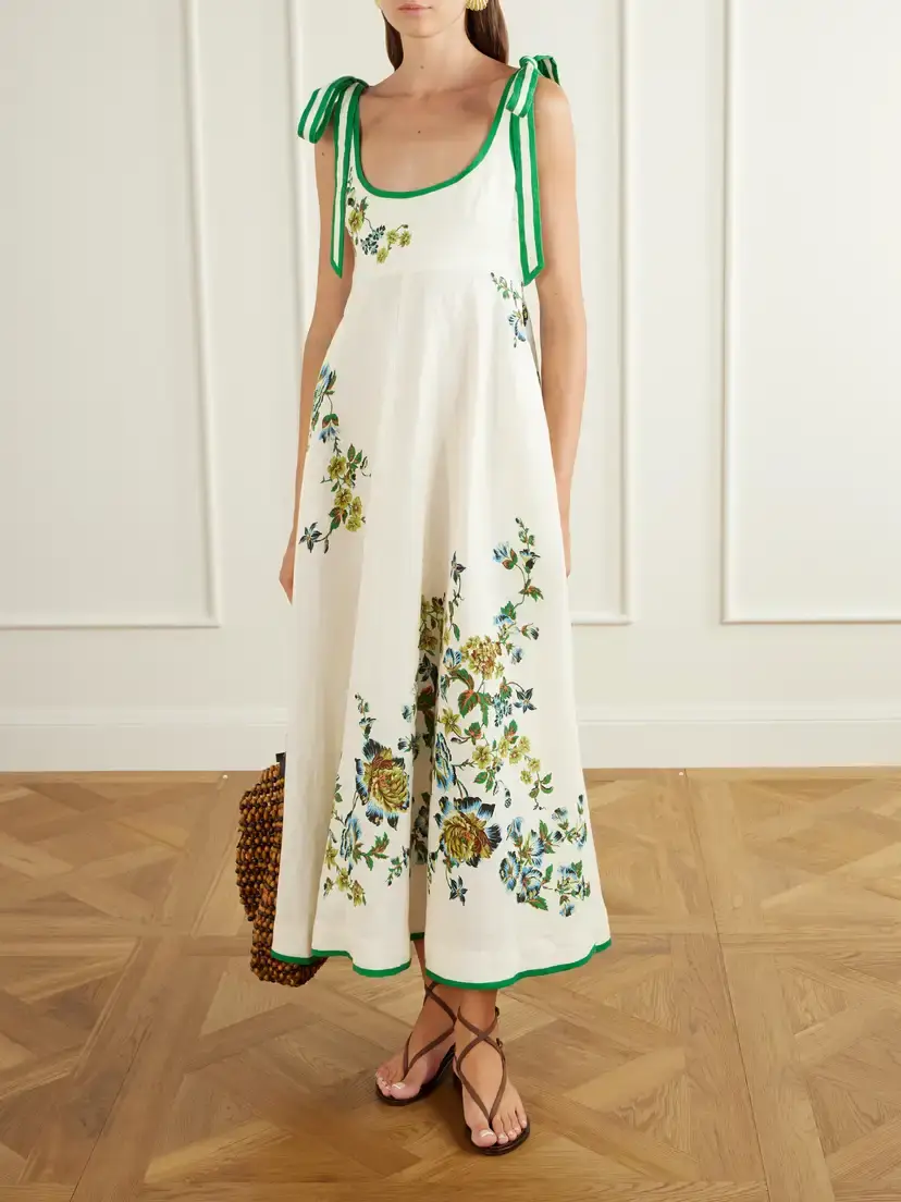 ALÉMAIS Phyllis Ballet Floral-print Linen Midi Dress | Thumbnail 2 ALÉMAIS Phyllis Ballet Floral-print Linen Midi Dress | Thumbnail 2