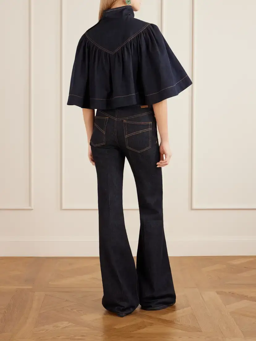 Zimmermann Cape-effect Denim Top | Thumbnail 3 Zimmermann Cape-effect Denim Top | Thumbnail 3