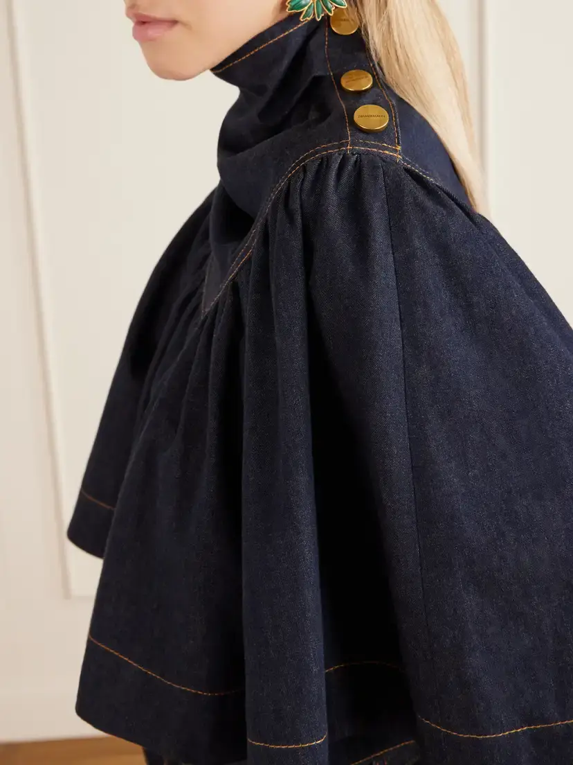 Zimmermann Cape-effect Denim Top | Thumbnail 4 Zimmermann Cape-effect Denim Top | Thumbnail 4