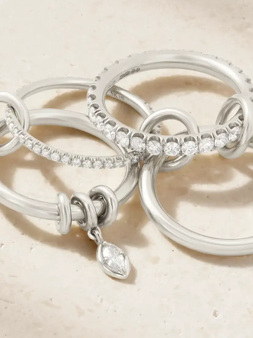 Spinelli Kilcollin Inara Set Of Four Sterling Silver Diamond Rings | Thumbnail 4 Spinelli Kilcollin Inara Set Of Four Sterling Silver Diamond Rings | Thumbnail 4