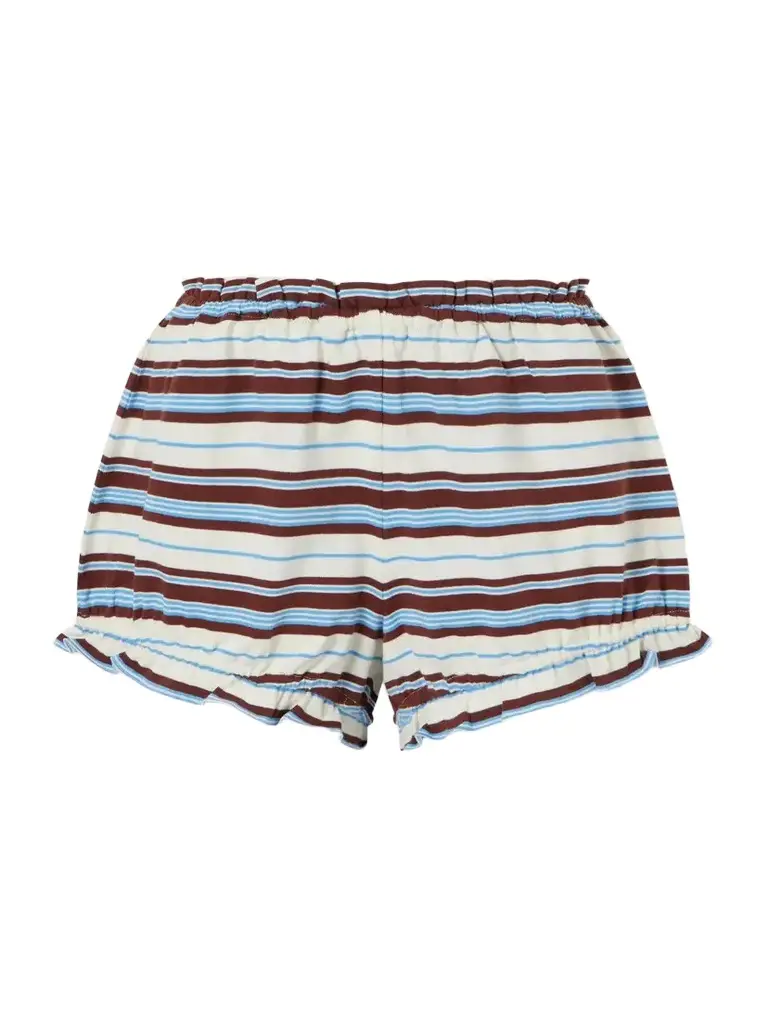 Posse Nadine Striped Ruffled Cotton-jersey Shorts | Image 1 Posse Nadine Striped Ruffled Cotton-jersey Shorts | Image 1