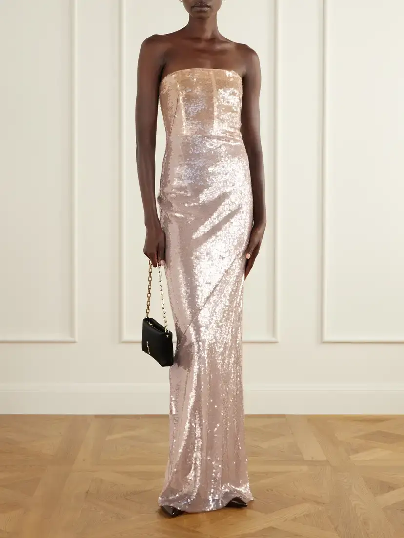 Galvan Moonlight Strapless Sequined Tulle Gown | Thumbnail 2 Galvan Moonlight Strapless Sequined Tulle Gown | Thumbnail 2